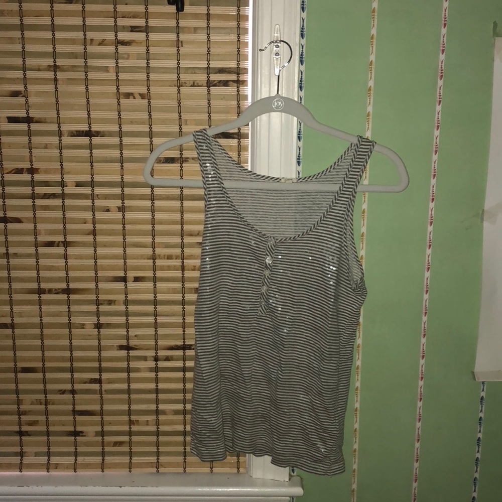 Jcrew skinny stripe sparkle tank top
